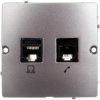 Simon Basic Gniazdo Teleinformatyczne Rj45 Kat.5E + Rj11 Stal Inox Bmf5t.02/21
