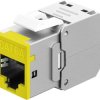 Keystone-modul RJ45 CAT 6A, STP, Slim, żółty 77950