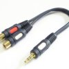 Przejście JACK 3.5mm wtyk - 2xRCA gniazdo ŁEZKA 0.2m