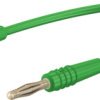 Measuring lead with (2 mm plug, spring-loaded, straight) to (2 mm plug, spring-loaded, straight), 600 mm, green, PVC, 0.5 mm², 2