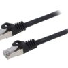 Patch cord S/FTP, Cat 6a, RJ45 wtyk z obu stron, linka, Cu, 20m PP6A-LSZHCU-BK-20M
