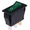 Przełącznik kołyskowy stabilny podświetlany 12V, zielony ON-OFF