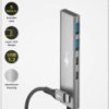 Slim 4-portowy splitter USB, USB-C™ na USB-C™/USB-A, 5 Gbit/s