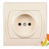 LOGO Gniazdo pojedyncze bez uziemienia (przesłony torów prądowych) beżowy 1LGP-1p KARLIK