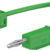 Measuring lead with (2 mm plug, spring-loaded, straight) to (2 mm plug, spring-loaded, straight), 600 mm, green, PVC, 0.5 mm², C