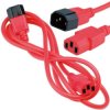 Przedłużacz zasilający 230V IEC320 C14/ C13 0,8m czerwony