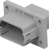 Socket, 12 pole, straight, 2 rows, gray, DT04-12PA-L012
