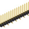 Pin header, 15 pole, pitch 2.54 mm, angled, black, 10047792