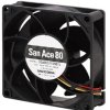 Sanyo Denki Wentylator osiowy 9GA 24V dc 10.1 W 146.9 m³/h 57 dBA IP68 420 mA 80 mm 80mm 32 mm