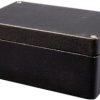 Aluminum die cast enclosure, (L x W x H) 51 x 51 x 31 mm, black (RAL 9005), IP65, 1590WLBBK