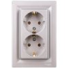 Gniazdo Podwójne Asfora Schuko Aluminium Z Ramką Eph9900161