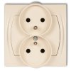 LOGO Gniazdo podwójne z/u z przesłonami beżowy 1LGPR-2zp