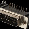 107-15-1-1-00 D-SUB plug, 15-pole, angled