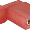 Konektor żeński kątowy, pełna izolacja PA, 4.8x0.8 mm, 0.75-1.5 mm2, czerwony