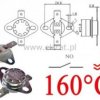Termostat bimetaliczny 250VAC 10A 160°C poziomy NO