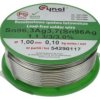 Spoiwo lutownicze; 1,0mm; szpulka 0,1kg; Sn96,3Ag3,7/1,00/0,10; bezołowiowe; Sn96,3Ag3,7; Cynel; drut; 1.1.3/3/3.0%; cyna