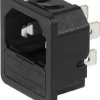 Combination element plug C14, 3 pole, snap-in, plug-in connection, black, 6200.4310