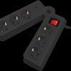 NV75-1,5L Power strip, 6-way, Ü-protection, foldable, switch, 1.5 m, black