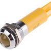 Lampka kontrolna do montażu panelowego 130V ac, Żółta 12mm LED Chrom RS PRO