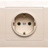 KIER Gniazdo pojedyncze z/u Schuko z przesłonami beżowe GP-1WSP/01