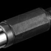 RCA connector with bend protection, black