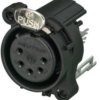 XLR panel socket, 5 pole, gold-plated, plastic, NC5FAV