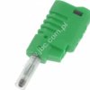 1086-GN Wtyk 4mm, z tuleją ruchomą i dodat. gniazdem 4mm do połączeń wieżowych, przył.przykręcane, zielony, ELECTRO-PJP, 1086GN,