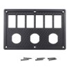 Ramka panelowa na 6 przełączników i 3 gniazda, czarna 183 × 120 mm