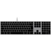 Matias FK318B-DE Wired Aluminium Keyboard German QWERTZ Mac Spaceship grey