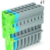 Socket header, 9 pole, pitch 5 mm, straight, gray/blue/green-yellow, 769-109/000-039