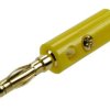 Wtyk bananowy; 4mm; 25.419.3; żółty; 41mm; wtykany (gniazdo bananowe 4mm); przykręcany; 32A; 60V; mosiądz niklowany; ABS; Amass;