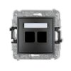 MINI Gniazdo multimedialne podwójne bez modułu (standard Keystone) grafitowy 11MGM-2P KARLIK
