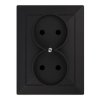 Gniazdo podwójne p/t 2x2P Pearl, 16A, 250V, PT-5 P, czarny,OR-OE-7706/2P/B