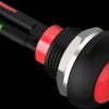 Pushbutton, 1 pole, red, illuminated  (red), 0.12 A/125 VAC, 0.2 A/50 VDC, 13.6 mm, IP68, 2329389-7