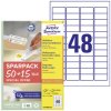 Avery-Zweckform L4736REV-65 Etykieta uniwersalna 45.7 x 21.2 mm Papier biały 65 ark. Z możliwością usunięcia Drukarka at