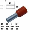 Tulejka kablowa izolowana 10mm² 12mm - końcówka tulejkowa SGE 601250