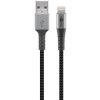 Kabel tekstylny iPhone Lightning / USB-A z metalowymi wtyczkami 1m...