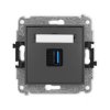 ICON Mechamizm gniazda pojedynczego USB A-A 3.0 grafitowy mat 28IGUSB-5
