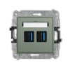 MINI Mechanizm gniazda podwójnego 2xUSB A-A 3.0 szałwiowy 61MGUSB-6 KARLIK
