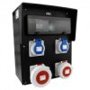 Rozdzielnica budowlana gumowa HD IP67 32A/5P 16A/5P 2x230V gniazda Mennekes Schuko Doktorvolt 9535