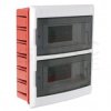 Rozdzielnica podtynkowa S-18 (N+PE) 2x9 modułów IP40 240x276x100mm drzwi transparentne dymne NEKU
