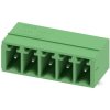 Pin header, 5 pole, pitch 3.81 mm, angled, green, 1803303