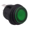 Green Waterproof 24V LED 20mm Round Rocker Switch SPST 10A R13-112B8W-02