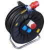Przedłużacz siłowy 16A na bębnie, 50m, gniazda 1x CEE 16A, 2xGS230V, przewód H07RN-F 5x2,5mm2