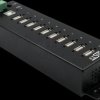 EX-1170HMVS USB 2.0 4-port industrial hub, 10 USB-A, 15-kV ESD