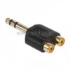 Jack 6,3 WT stereo 2xGN RCA złoty