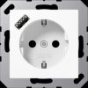 A 1520-18 A WW Socket with USB charger, 1x type A, AS/A series, alpine white