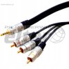 Kabel Jack AUX 3,5mm(4)-3xRCA cinch 5,0m digital