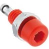 BAN20-G-R Gniazdo bananowe na obudowę - standard 2.0mm czerwone