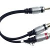 Przejście rozdzielacz Jack wtyk 3,5mm st - 2x gn RCA
